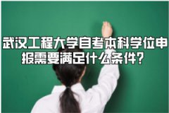 武汉工程大学自考本科学位申报需要满足什么条件？