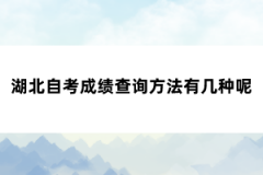 湖北自考成绩查询方法有几种呢