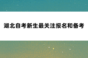 湖北自考新生最关注报名和备考