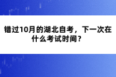 错过10月的湖北自考，下一次在什么考试时间？